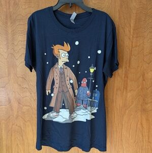 Next Level Apparel Dr. Who and Futurama Shirt EUC